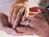 Weddings rings exchange signifying marriage